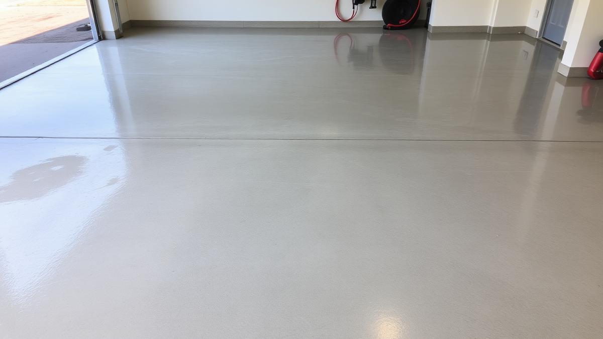 Clean concrete garage floor after power washing